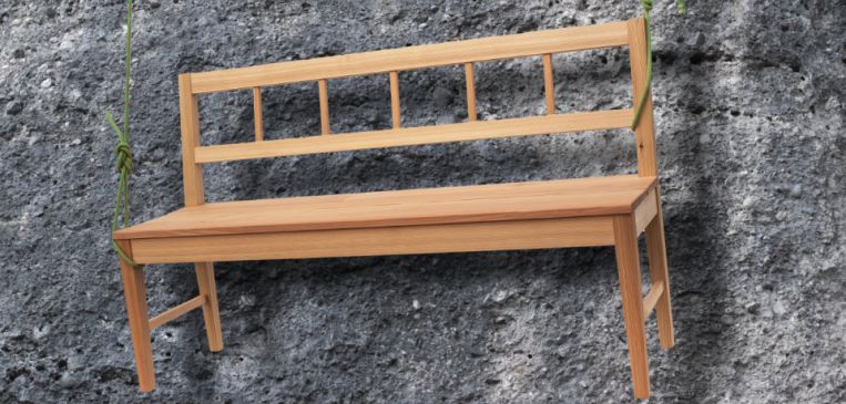 Massivholz-Bank für drinnen und draußen